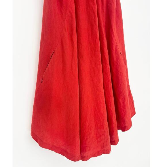 Banana Republic 100% Linen Orange High Low Sleeveless Tank Dress Size 10P - Picture 5 of 9